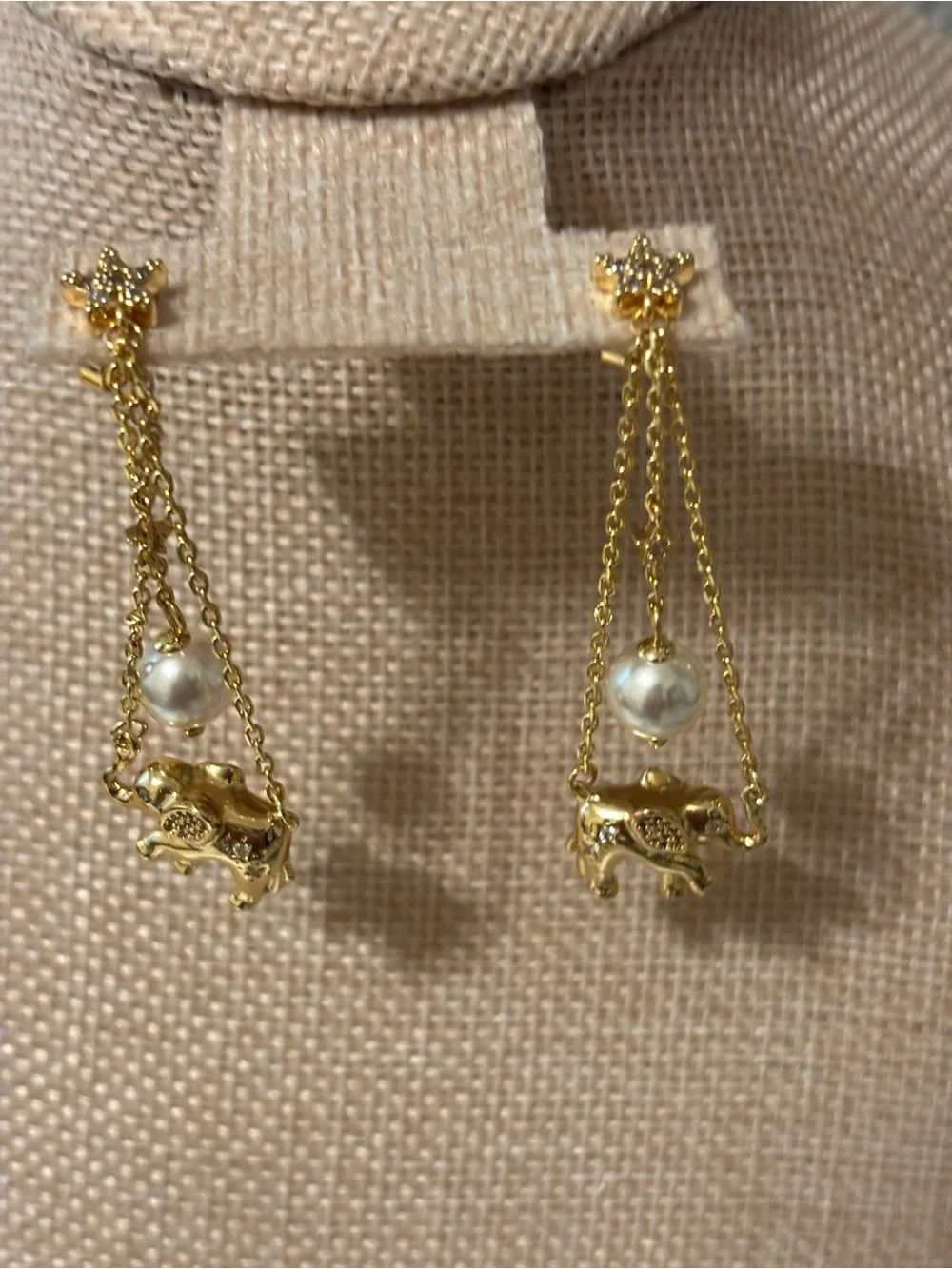 kate spade Gold Elephant Drop Earrings with Pearl Alabama Roll Tide!!!